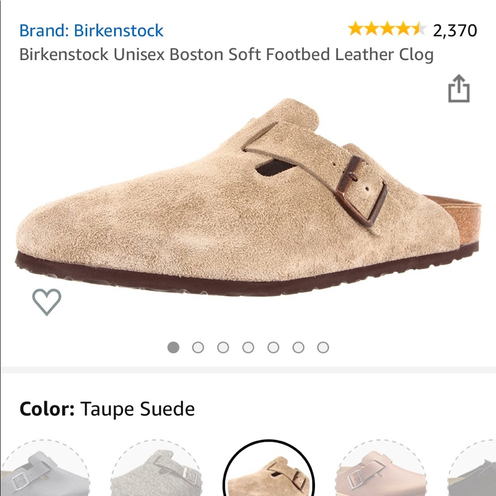 Birkenstock Boston Soft Footbed Suede Leather Clog